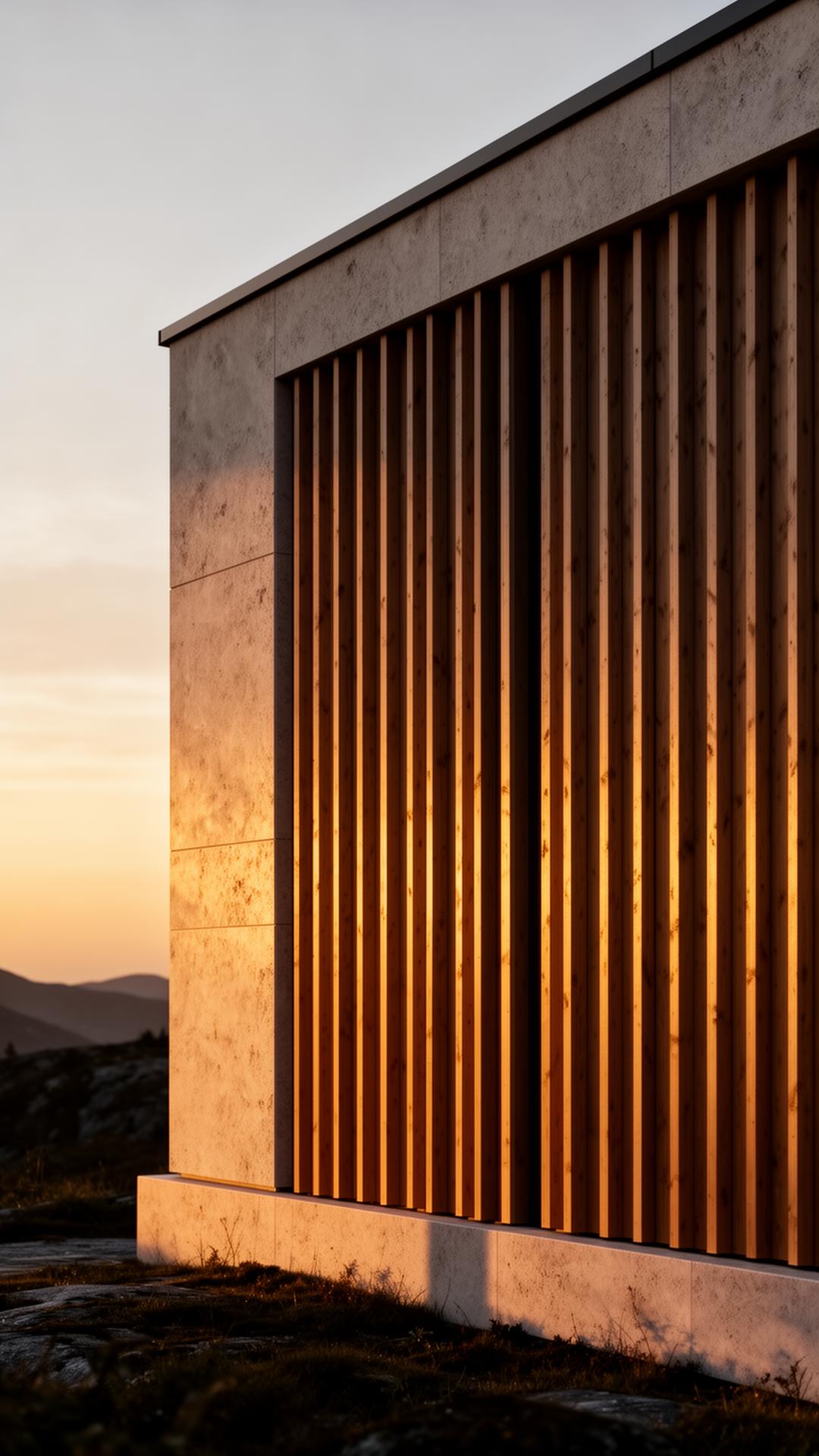 Nordisk arkitekturdetalj i morgonljus